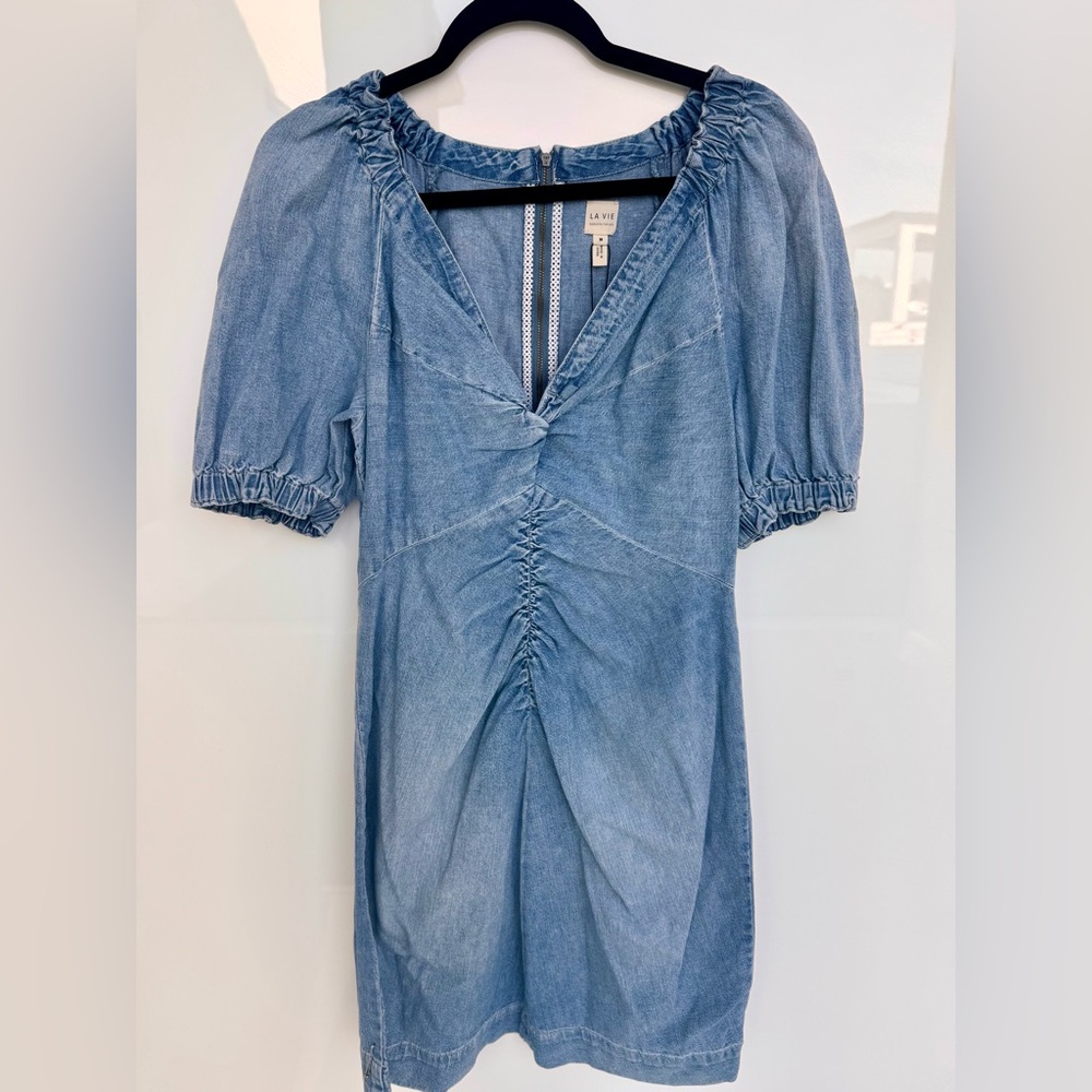 Rebecca Taylor Light Blue Drapey Denim Dress
